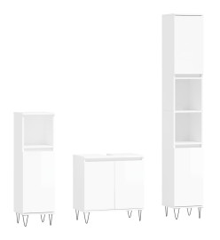 Ensemble d'armoires de salle de bain 3 pcs blanc brillant