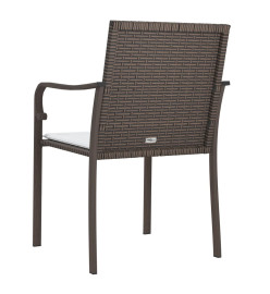 Chaises de jardin et coussins lot de 6 marron 56x59x84 cm rotin