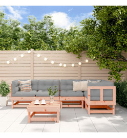 Salon de jardin 6 pcs avec coussins bois massif Douglas