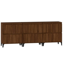 Buffets 3 pcs chêne marron 60x35x70 cm bois d'ingénierie