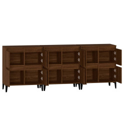 Buffets 3 pcs chêne marron 60x35x70 cm bois d'ingénierie