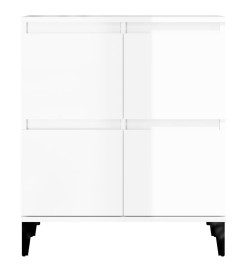 Buffets 3 pcs blanc brillant 60x35x70 cm bois d'ingénierie