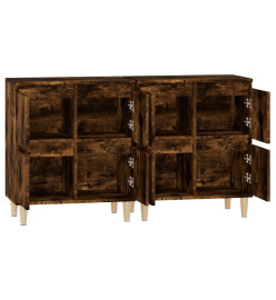 Buffets 2 pcs chêne fumé 60x35x70 cm bois d'ingénierie