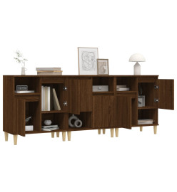 Buffets 3 pcs chêne marron 60x35x70 cm bois d'ingénierie