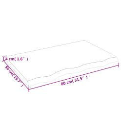 Dessus de table 80x50x4 cm bois de chêne massif non traité