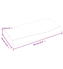 Comptoir de salle de bain gris foncé 60x30x6 cm bois traité