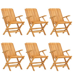 Chaises de jardin pliantes 6 pcs 61x67x90 cm bois massif teck