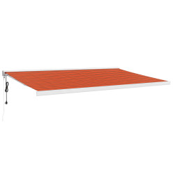 Auvent rétractable orange et marron 5x3 m tissu et aluminium