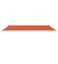 Auvent rétractable orange et marron 5x3 m tissu et aluminium