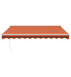 Auvent rétractable automatique orange et marron 3,5x2,5 m