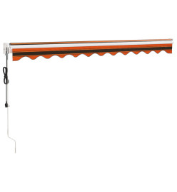 Auvent rétractable automatique orange et marron 3,5x2,5 m