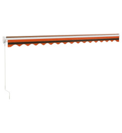 Auvent rétractable orange et marron 4,5x3 m tissu et aluminium