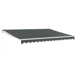 Auvent rétractable anthracite 4x3 m tissu et aluminium