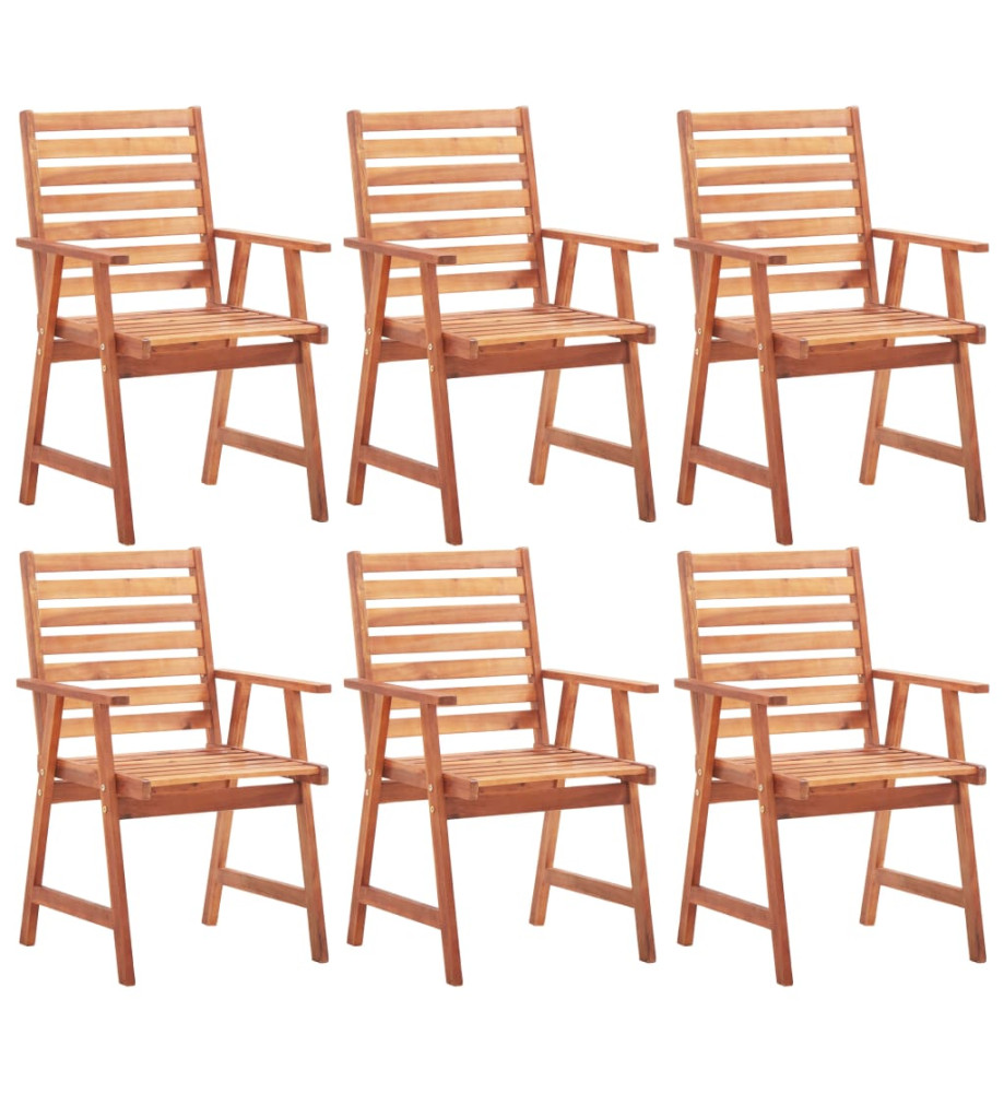 Chaises de salle à manger d'extérieur 6 pcs Acacia massif Chaises de salle à manger d'extérieur 6 pcs Acacia massif