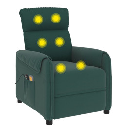 Fauteuil de massage Vert foncé Tissu