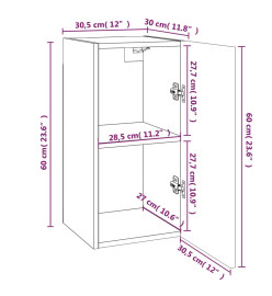 Meubles TV 4 pcs Chêne fumé 30,5x30x60 cm Bois d'ingénierie