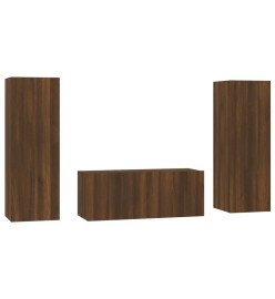 Ensemble de meubles TV 3 pcs Chêne marron Bois d'ingénierie