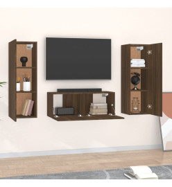 Ensemble de meubles TV 3 pcs Chêne marron Bois d'ingénierie