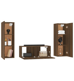 Ensemble de meubles TV 3 pcs Chêne marron Bois d'ingénierie