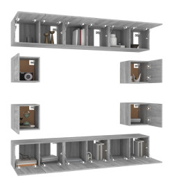 Ensemble de meubles TV 10 pcs Sonoma gris Bois d'ingénierie