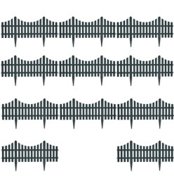 Bordures de pelouse 17 pcs 10 m Vert