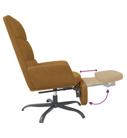 Chaise de relaxation avec repose-pied Marron Velours