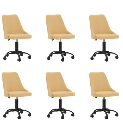 Chaises pivotantes à manger lot de 6 jaune tissu