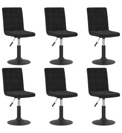 Chaises pivotantes à manger lot de 6 noir velours