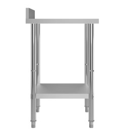 Table de travail de cuisine avec dosseret 60x60x93 cm Inox