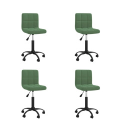 Chaises pivotantes à manger lot de 4 vert foncé velours