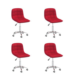 Chaises pivotantes à manger lot de 4 Rouge bordeaux Tissu