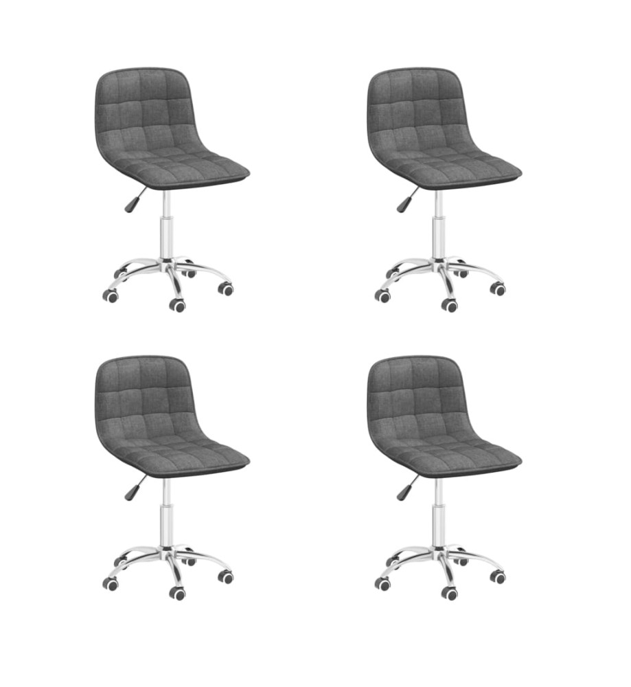 Chaises pivotantes à manger lot de 4 Gris clair Tissu