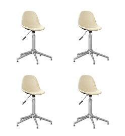 Chaises pivotantes à manger lot de 4 Crème Tissu