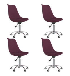 Chaises pivotantes à manger lot de 4 violet tissu