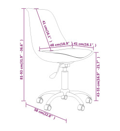 Chaise pivotante de salle à manger Marron foncé Tissu