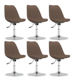 Chaises pivotantes à manger lot de 6 taupe tissu