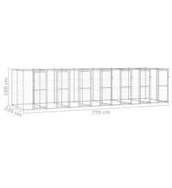 Chenil extérieur Acier galvanisé 16,94 m²