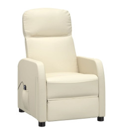 Fauteuil inclinable électrique Blanc crème Similicuir