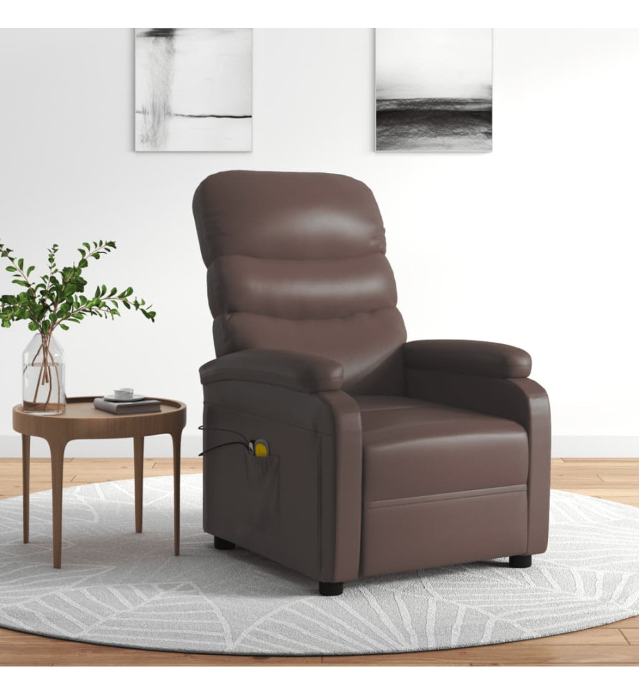 Fauteuil de massage électrique Marron Similicuir