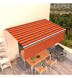 Auvent manuel rétractable avec store 5x3 m Orange et marron