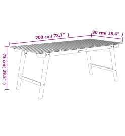 Table de jardin 200x90x75 cm Bois d'acacia solide