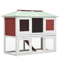 Cage double pour animaux Rouge Bois