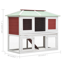 Cage double pour animaux Rouge Bois