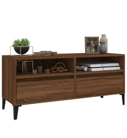 Meuble TV chêne marron 100x34,5x44,5 cm bois d'ingénierie