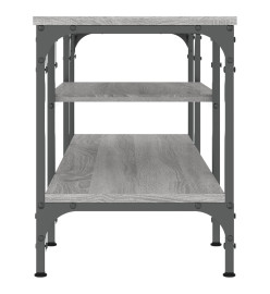 Meuble TV sonoma gris 121x35x45 cm bois d'ingénierie et fer