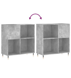 Armoire à disques gris béton 84,5x38x89 cm bois d'ingénierie