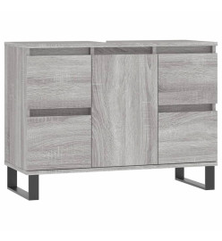 Armoire salle de bain sonoma gris 80x33x60 cm bois d'ingénierie