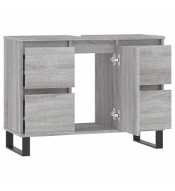 Armoire salle de bain sonoma gris 80x33x60 cm bois d'ingénierie