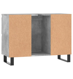 Armoire salle de bain gris béton 80x33x60cm bois d'ingénierie