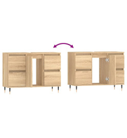 Armoire salle de bain chêne sonoma 80x33x60cm bois d'ingénierie